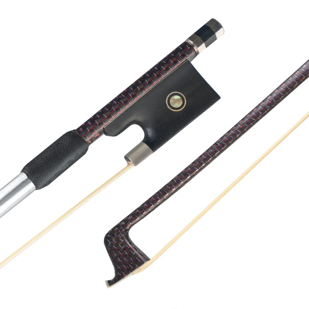 Advanced Braided Carbon Fiber Violin Bow White Mongolia Horsehair Ebony Frog Light And Durable  For 4/4 Size Violins Players