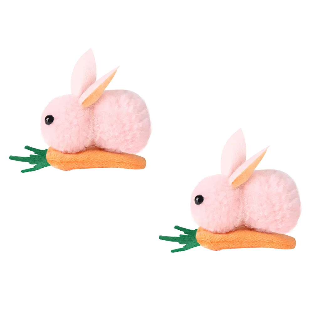 

2 Pcs Little Girl Hair Accessories Bunny Hairpin Kids Headdress Child Carrot Barrette Clips for Girls