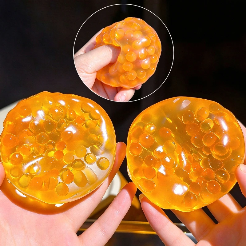 Coconut Oil Ice Beads Squishy Balls Squeeze Toy Super Soft Mochi Fidget Toy Moldable, Anxiety Relief for Adults Gift for Friends