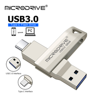 2 in 1 OTG USB-C & USB3.0 Flash Pen Drive Memory Stick 64GB 128GB 256GB 512GB Metal Flash Disk USB Type C Pendrive