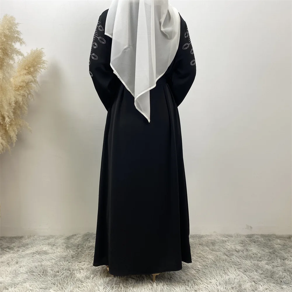 Cardigã com amarração de diamante com bolso, vestido marroquino islâmico, Oriente Médio, Ramadan, Marrocos, Dubai, Árabe, Moda de luxo, quente