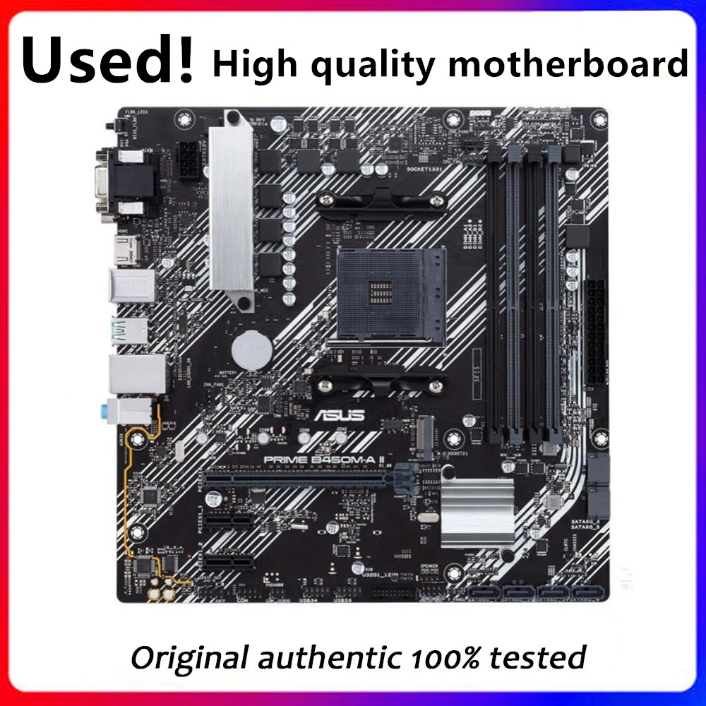 

For ASUS PRIME B450M-A II Motherboard Socket AM4 DDR4 For AMD B450M B450 Original Desktop Mainboard Used Mainboard