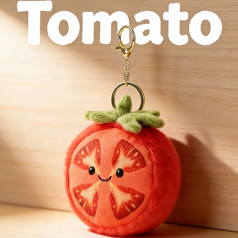 10cm Cute Health Hobbies Tomato Pendant Keychain Minimalist Style Vitamin C Vegetables And Fruits Tomato Enthusiast Collectible