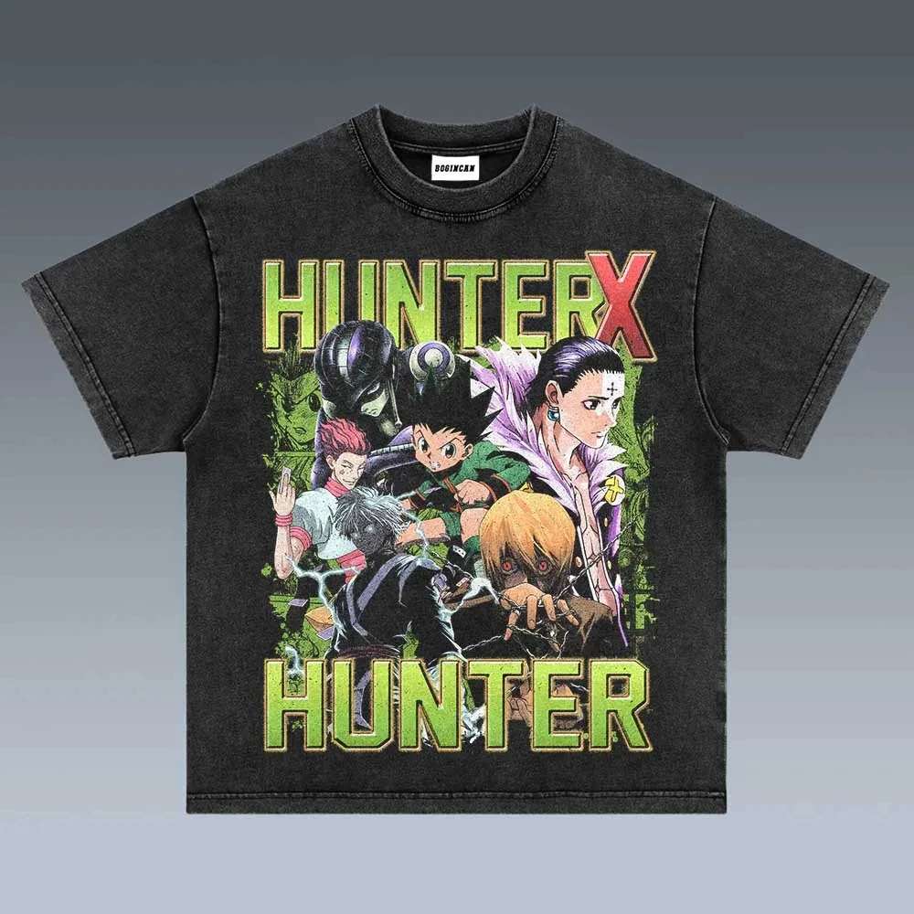 

Hot Fashion New Killa Vintage T-shirt Full-time Hunter Y2k Men T-shirt Shirts Clothing Top Men Anime Cotton Retro Washed T-shirt