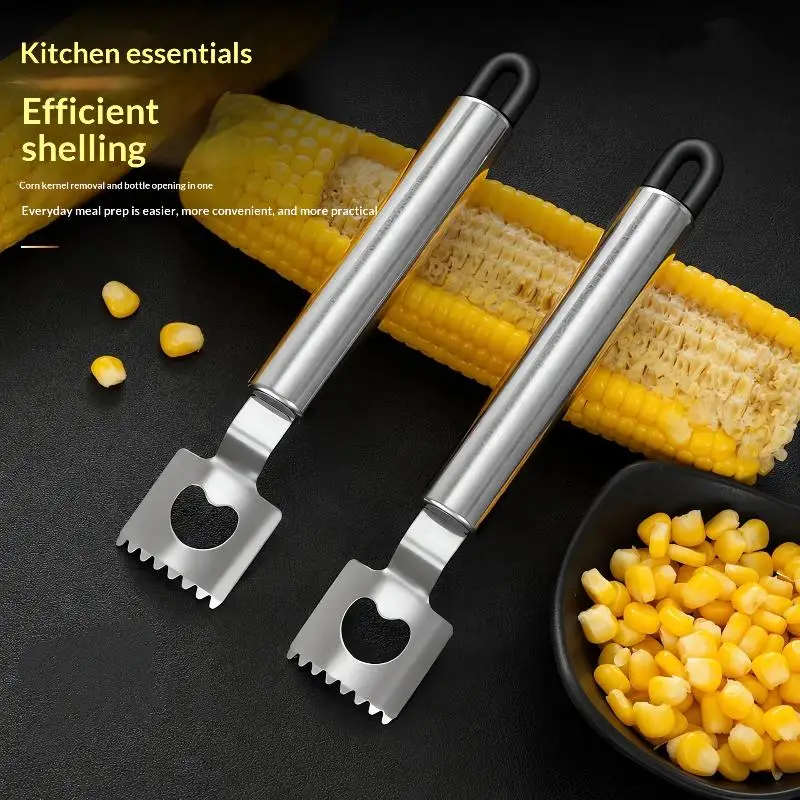 Stainless Steel Corn Cob Peeler 2 In 1 Kernel Stripper And Bottle Opener Perfect For Home Kitchen Daily Cooking And Meal Prep