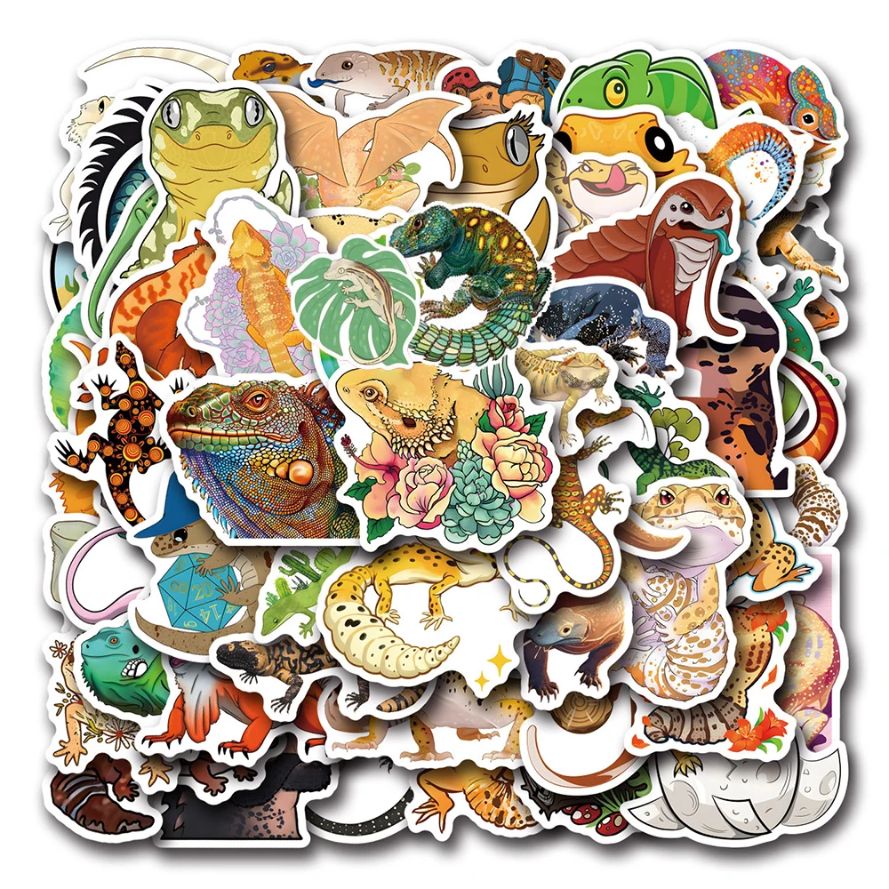 10/30/50/100 قطعة الزواحف الرائعة السحلية الكتابة على الجدران ملصقات الشارات DIY بها بنفسك محمول الهاتف سيارة سكيت السفر الأمتعة ملصق مضاد للمياه