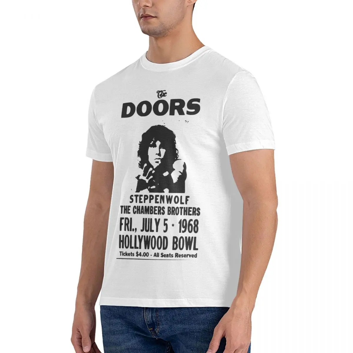 Ticket Men T Shirt The Doorss Funny Tees Short Sleeve Crew Neck T-Shirts Cotton Birthday Present Clothing