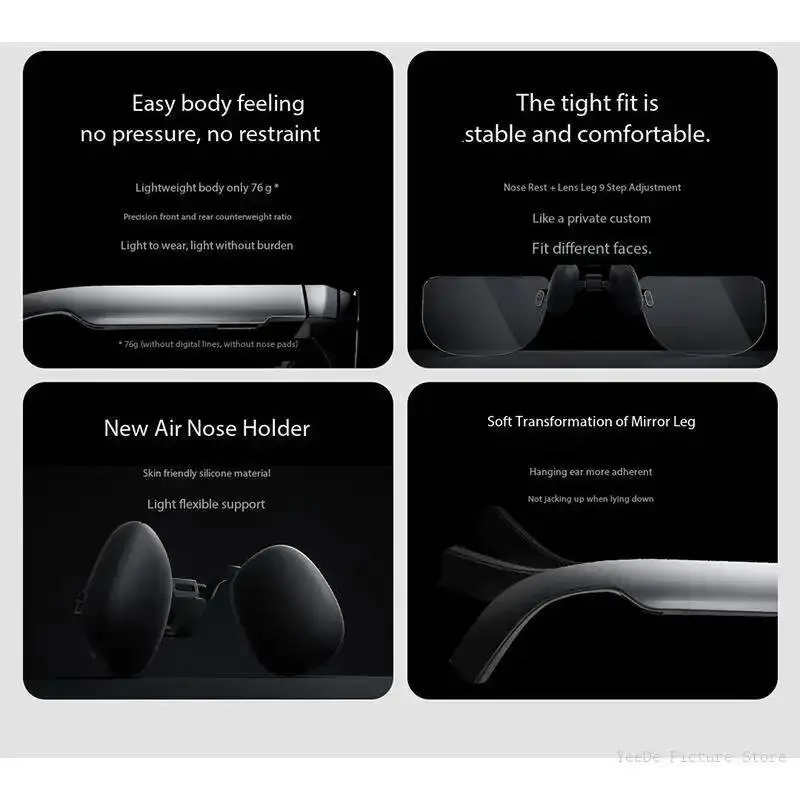 نظارات Rayneo Air 2S الذكية AR الأصلية 201 بوصة مايكرو OLED 5000nits AR نظارات ثلاثية الأبعاد HD سينما خاصة آيفون 15/16 #5