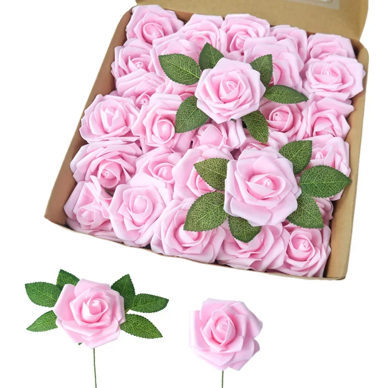 Wholesale Soft Cheap Plastic Foam Artificial pe rose flowers Real Touch Roses For Wedding Decoration