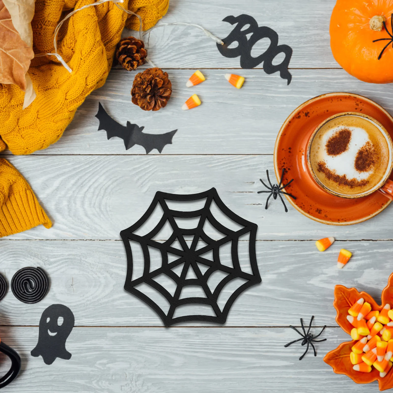

Spider Hollow Halloween Decor Cup Party Coasters Web Decorative Halloween Coasters Coaster Home Insulated Table