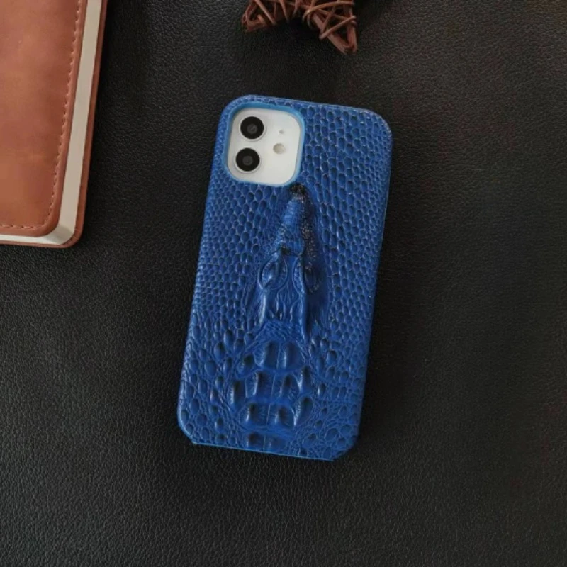 

The New Model Is Suitable for iPhone 15promax Three-dimensional Crocodile Pattern Phone Case 14pro 13 12 Frosted 11leather Cover
