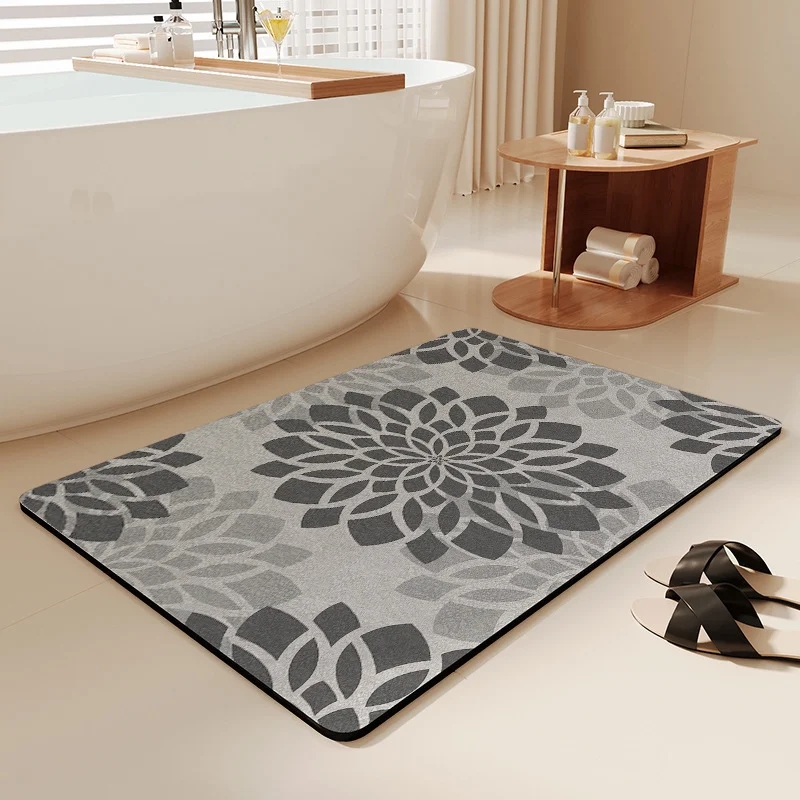 VIKAMA ニュートラルグレーロータスマンダラ珪藻土バスマ - Quick Dry Diatomite Bath Mat のレビューと価格
