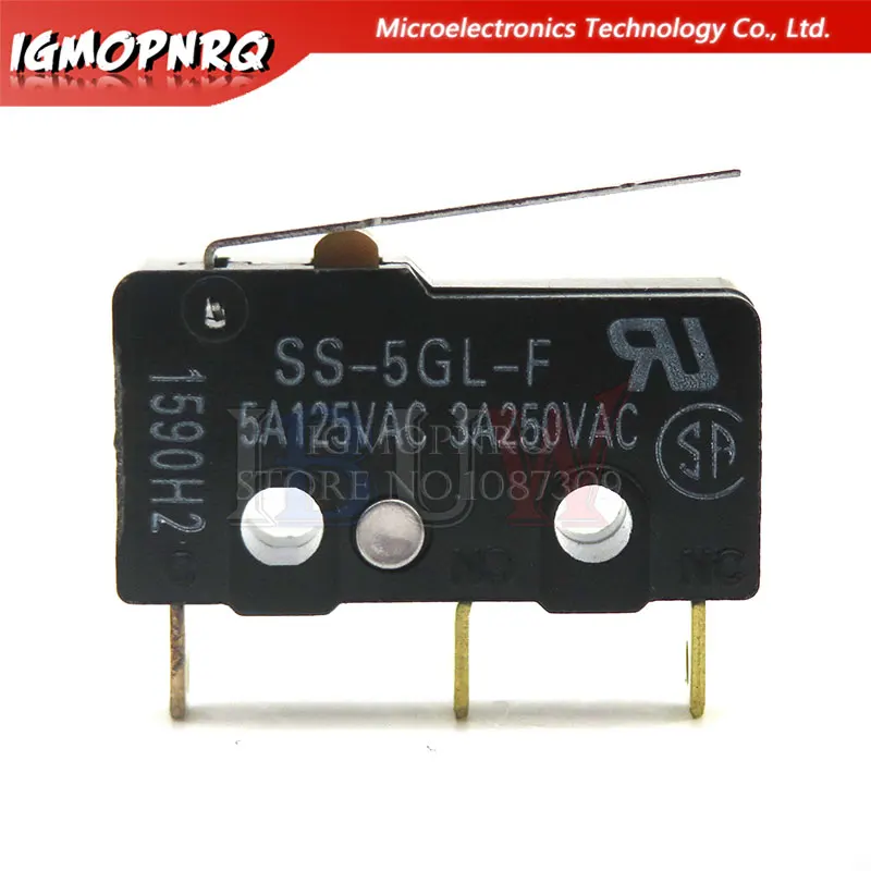 

2PCS Limit Micro switch Three Straight Legs Mouse Side Key Momentary Micro Limit Switch SS-5 SS-5GL SS-5GL2 SS-5GL13