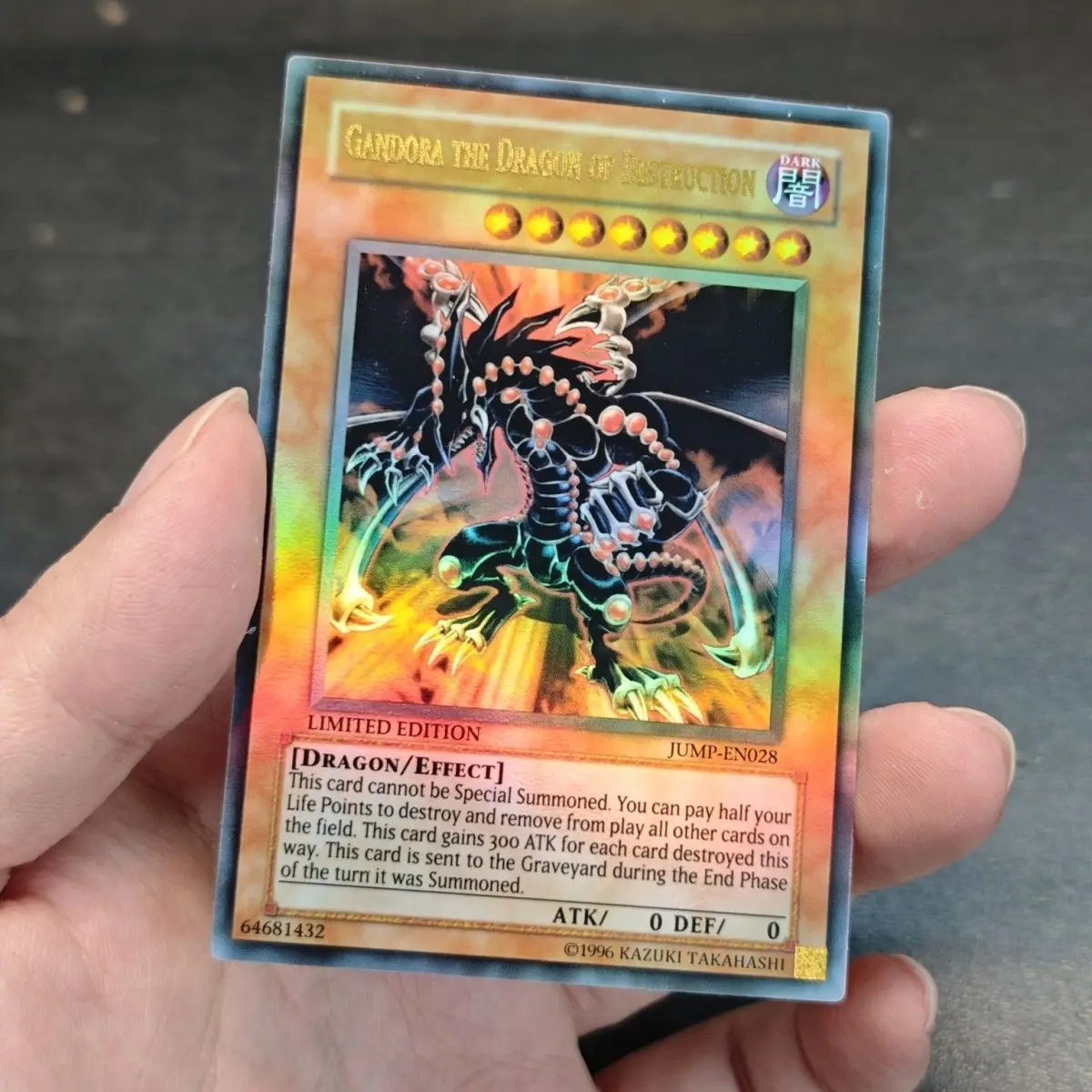 Destroy Dragon Gandora Jump English UR Gold Flash Game King Tarjeta Coleccionable de Juego de Cartas con Nombre Estampado en Caliente DIY