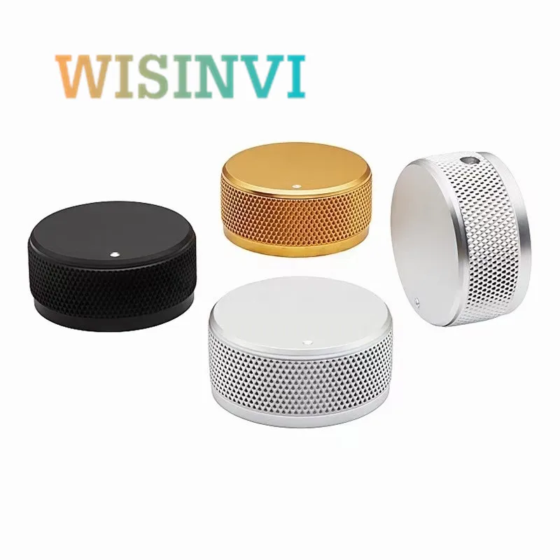 1PCS Solid aluminum alloy knob cap Potentiometer knob HIFI Amplifier knob cap diameter 35MM height 16MM circular hole 6MM