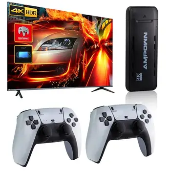 2022 Ampown U9 TV Game Stick with Two 2.4G Wireless Controller 64GB 10000PS PSP Retro Video Games Console Game Player GameBox