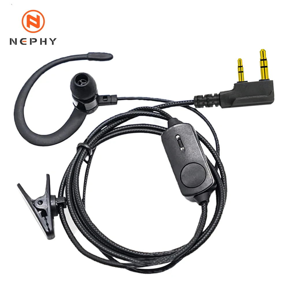 For BAOFENG 2 Pin G-shape Ear Hook Headset Earpiece PTT For Baofeng UV5R UVS9 UV-13 UV-17 UV-21 UV16 PRO PLUS Walkie Talkie