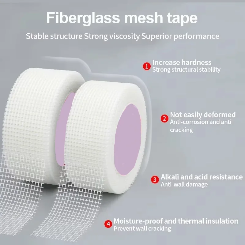 20M Fiberglass Mesh Tape for Wall Repair - Self-Adhesive Drywall Joint Tape, Alkali Resistant Crack Prevention, for Interior Etc view 5