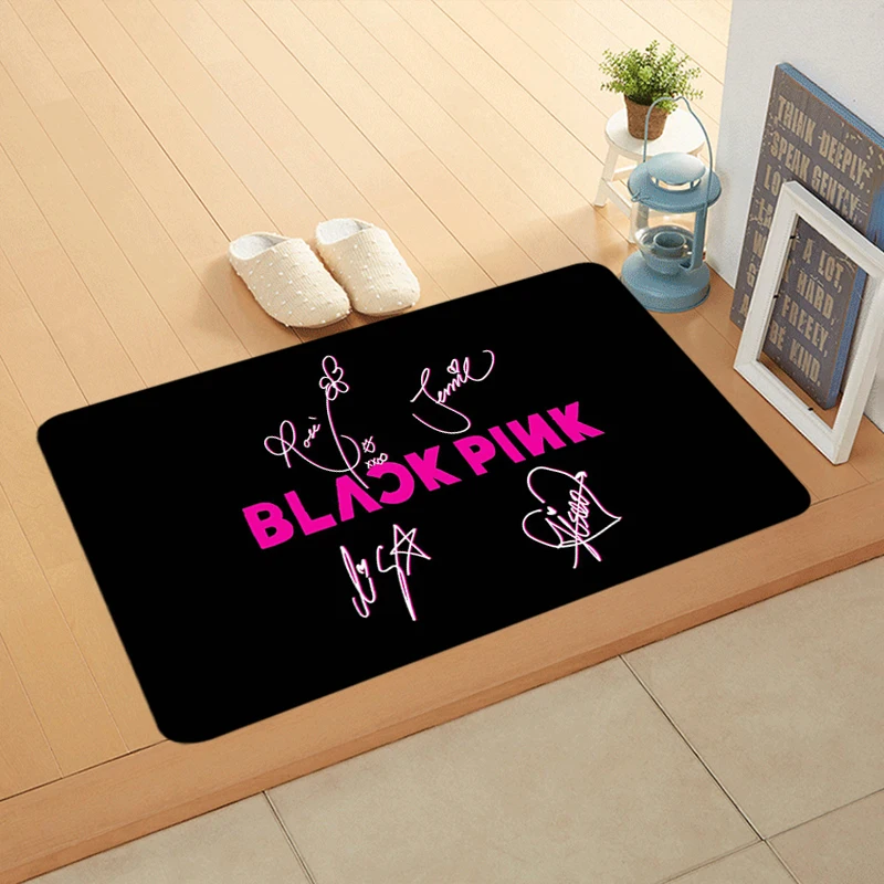 Foot Rug Welcome Floor Mat for Entryway Bathroom Kpop-Blackinks Hallway Carpet Kitchen Water Adsorbed Rugs Fluffy Home Decor