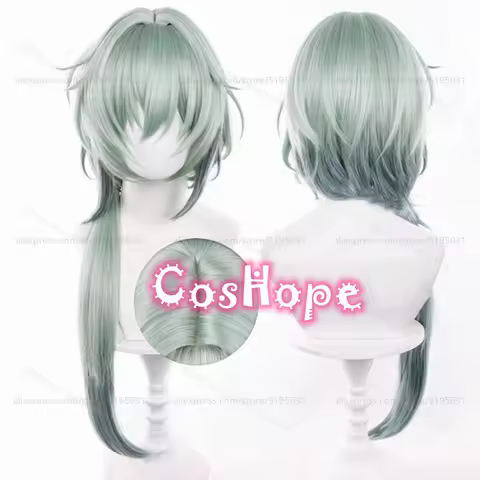 HSR Anaxagoras Cosplay Wig Anaxa 75 Cm Long Green Gradient Wig Cosplay Anime Cosplay Wig Heat Resistant Synthetic Wigs