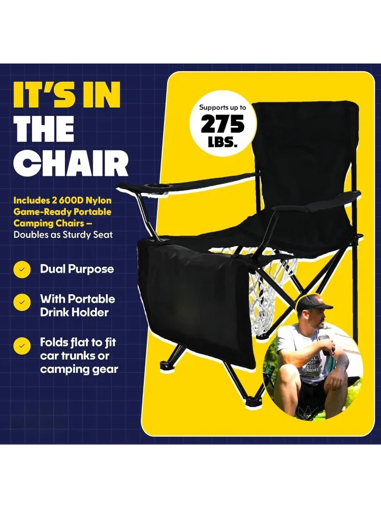 W_The Ultimate Football Yard Game Set, Permainan Lempar Bola Sepak Luar Ruangan untuk Acara Tailgating, Halaman Belakang, Pantai, Taman, Turnamen, Latihan Olahraga