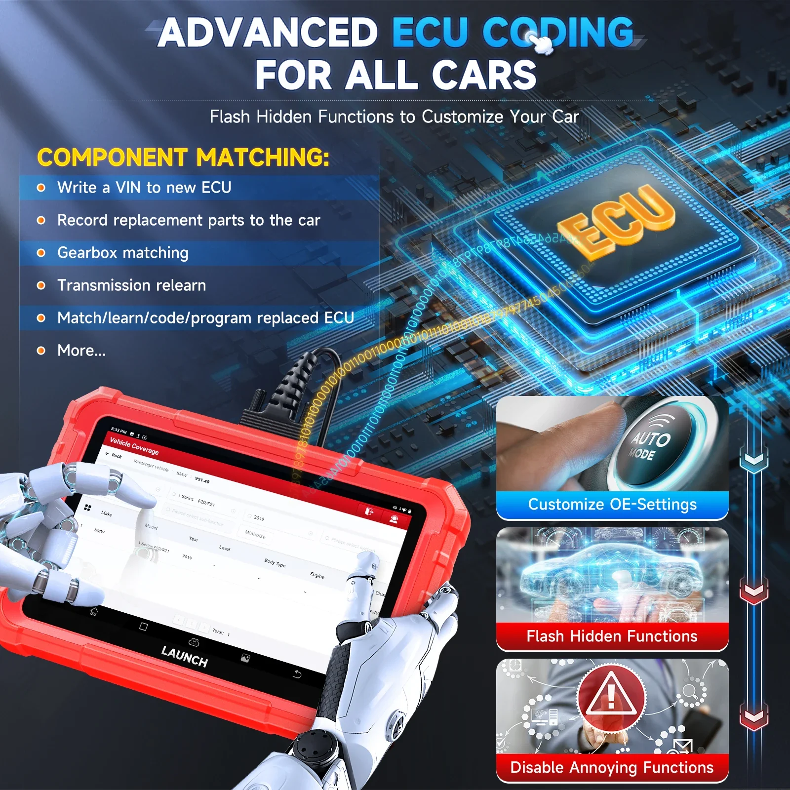 LAUNCH OBD2 escáner sistema completo bidireccional ECU codificación más de 37 servicios con CANFD/DoIP/FCA X431 Pro Star herramienta de diagnóstico de coche