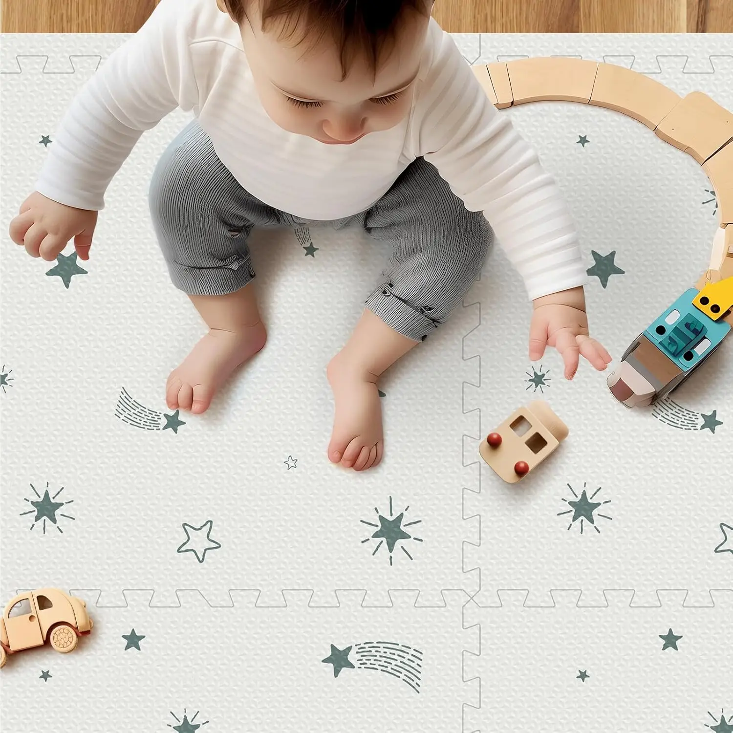 Baby Foam Play Mat, 72x48 Crawling Mat, Floor Mats for Kids for Baby with Interlocking Floor Tiles, Toddler Play Mats for Indoor