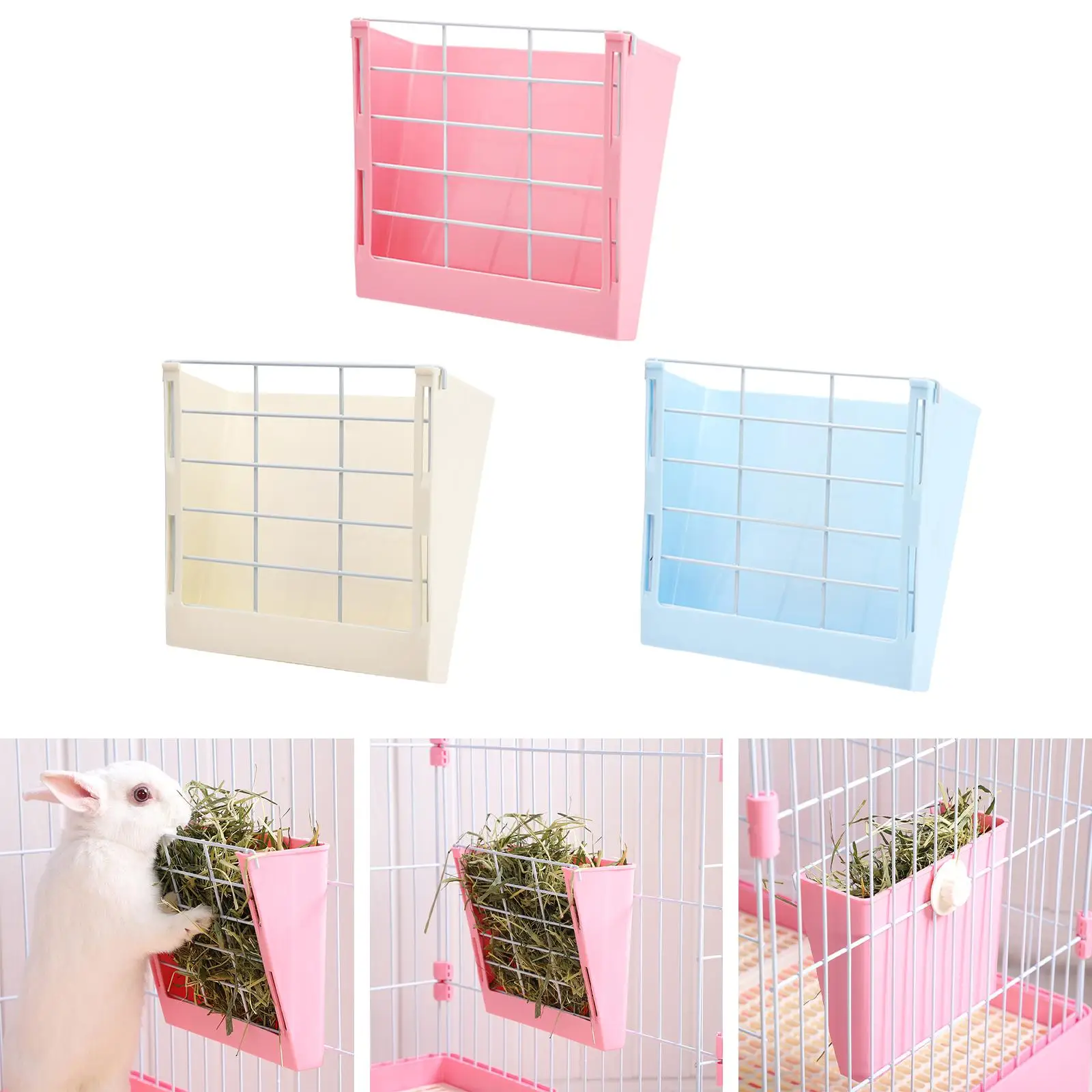 أرنب القش المغذية الغذاء موزع قفص مدير، الأرنب من الأوساخ قسط القش حامل وعاء طعام بلاستيكي