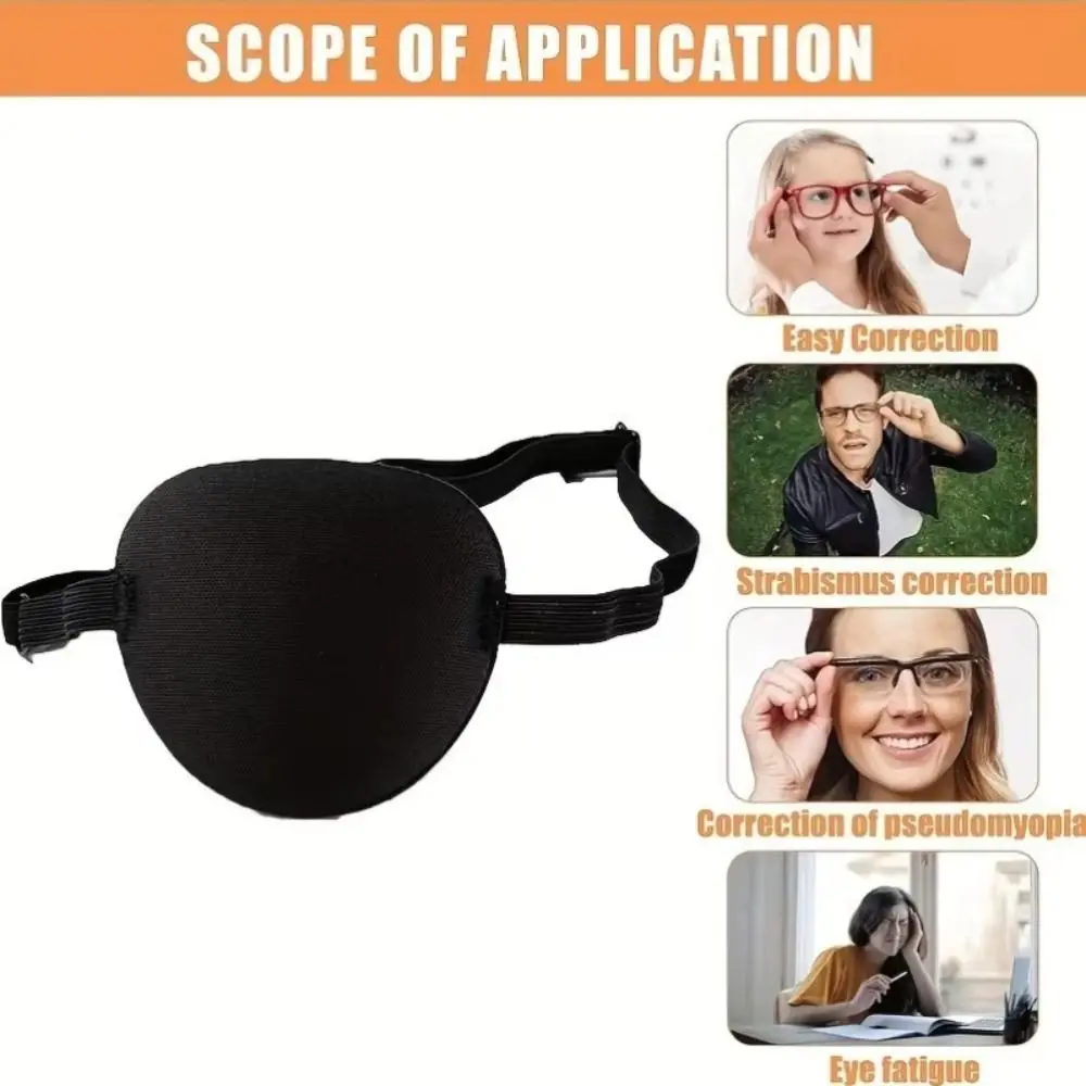 Skin Friendly Adjustable Pirate Eye Patch Washable Soft Single Eyepatch Cosplay Eye Patch Kids Adults Use