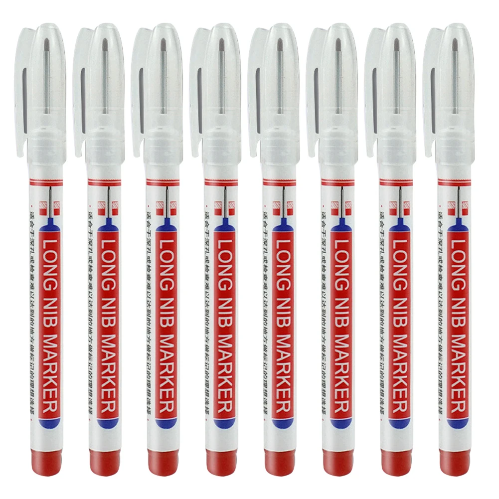 

Create Intricate Designs Easily Woodworking Pen Set Deep Hole Waterproof and Quick Drying 8pcs Long Nib Markers