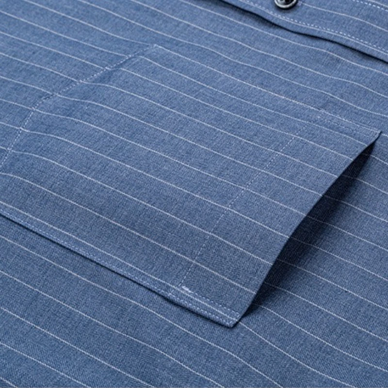 5XL New Classic Plaid Stripe Shirts Men Long Sleeve New Fabrics Wool Modal Soft Cozy Anti-wrinkle Men Shirt Long Sleeve Slim Fit