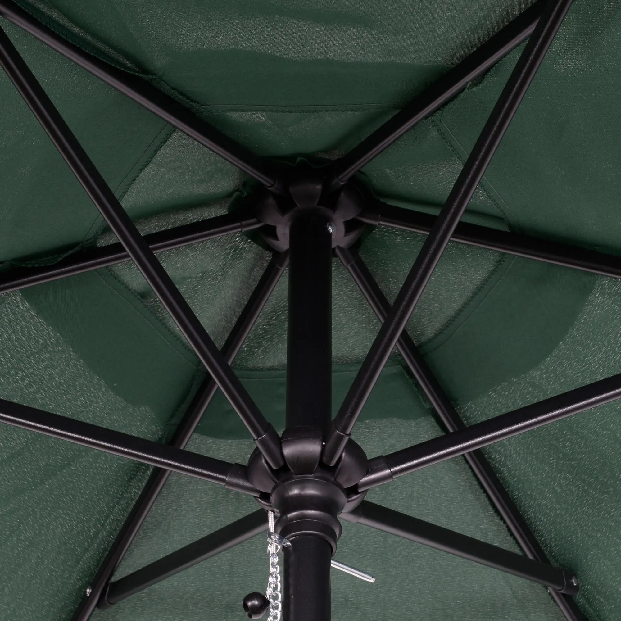 Sombrilla de terraza de 196 cm con poste de aluminio, toldo de poliéster impermeable con ventilación, parasol verde para jardín y patio.