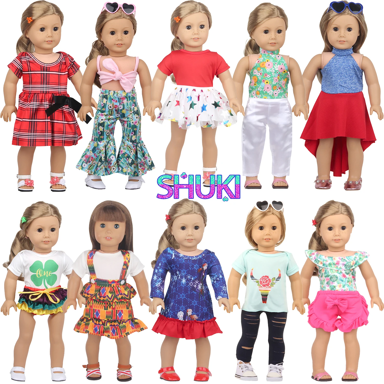 Doll Clothes Accessories For Born Baby 43cm Items & 18 Inch American Doll Dress Girl's Toys & Our Generation Girl Dolls