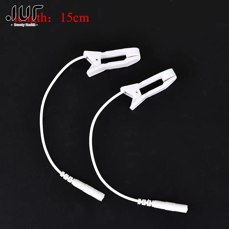 

2PCS Electrode Lead Wire Connecting Cable Sleeping Aids for Massagers Earclips 2.0mm Pin Breast Nipple Ear Pain Relief Clip Tens