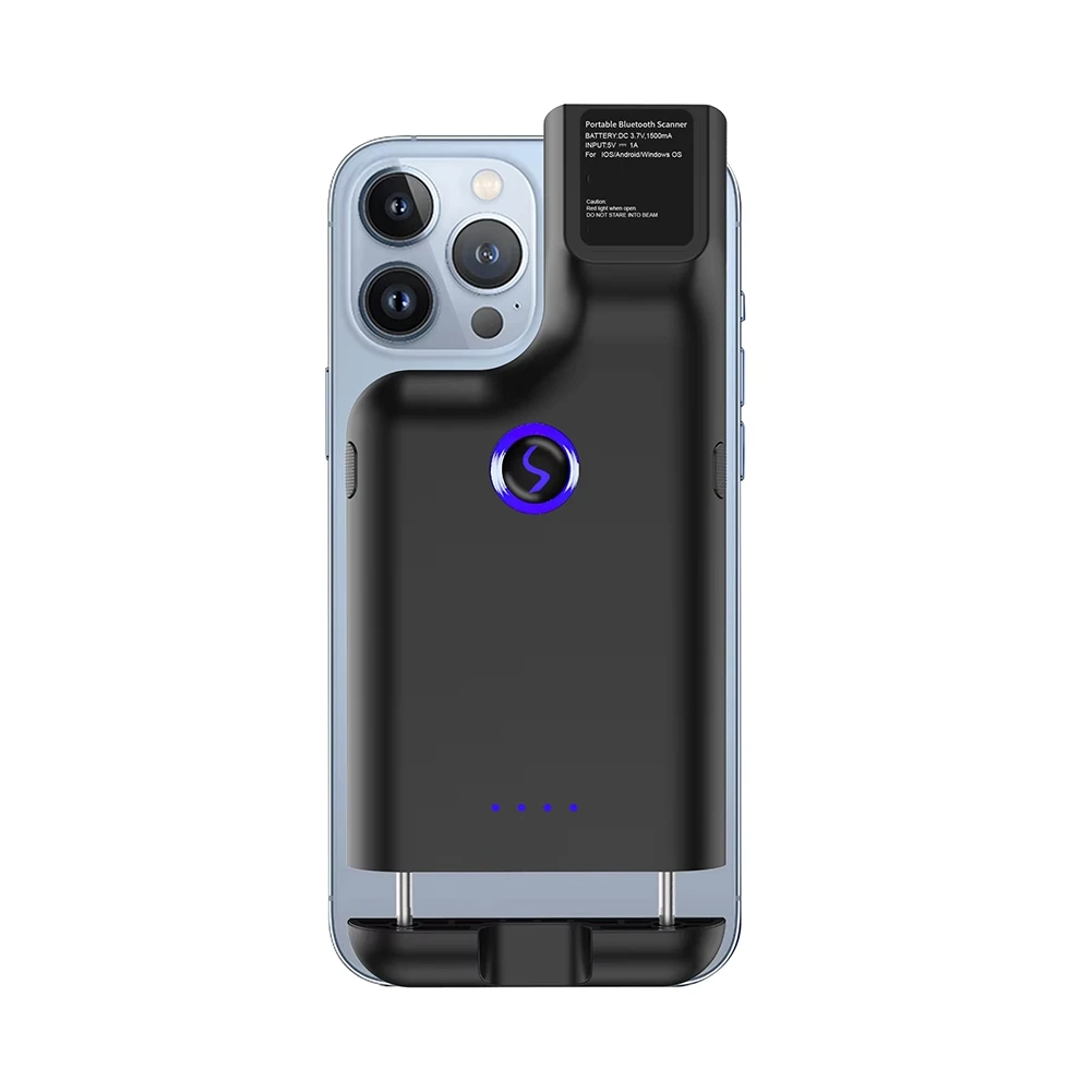 L77A Portable 2D Wireless Barcode Scanner Clip-on Mobile Companion Scanner 2.4G + Bluetooth for Smartphones