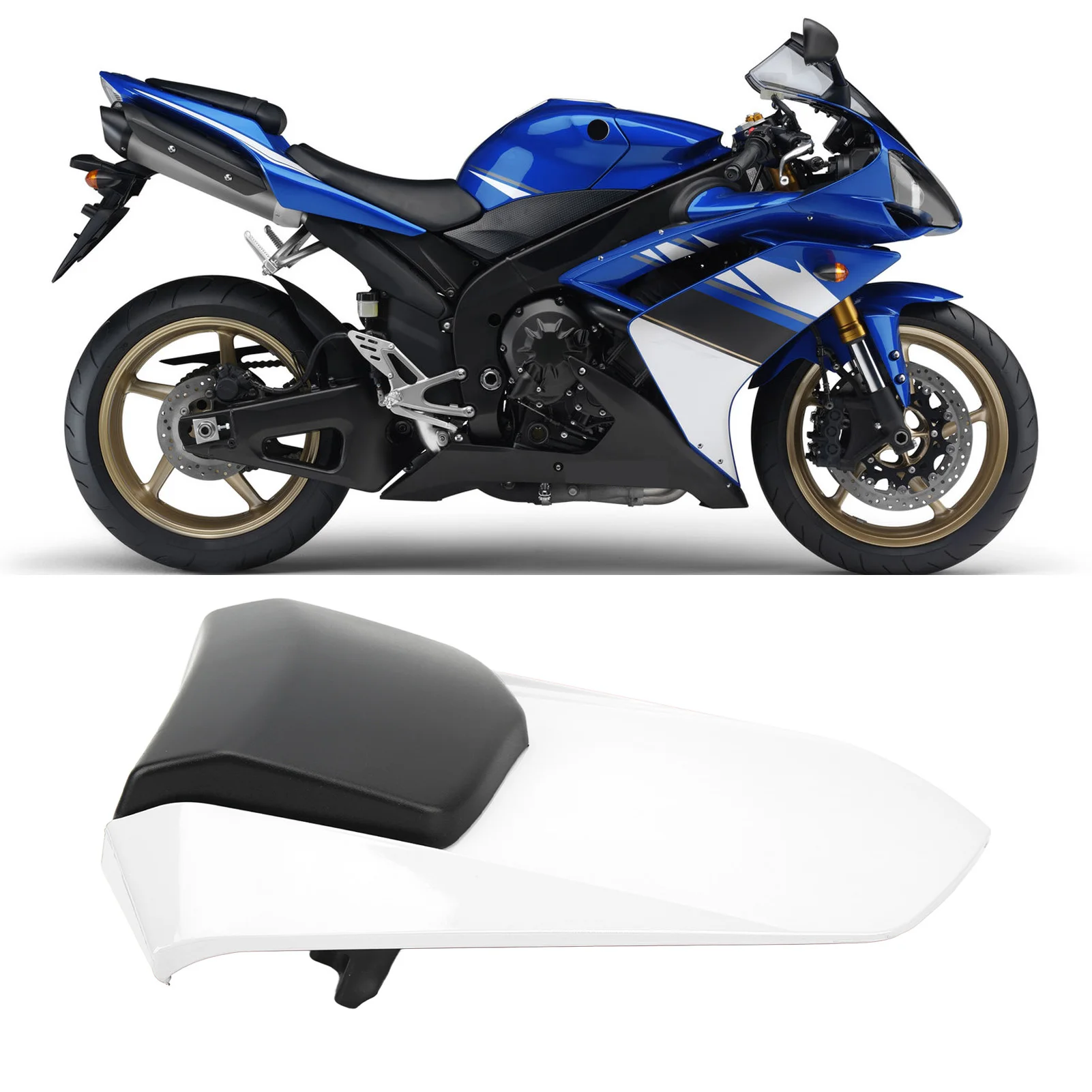 

Rear Seat Fairing Cover Stylish Motorcycle Tail Fairing Cowl Replacement for YZF R1 2007‑2008 White