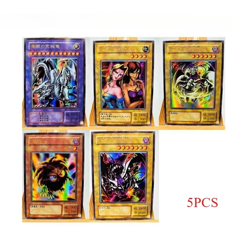 5 STKS Yu-Gi-Oh! DIY Handtekening Flash Kaarten Aangepaste Anime TCG Collectie Holo Kleur Gift Set Cartoon hobby Kinderspeelgoed