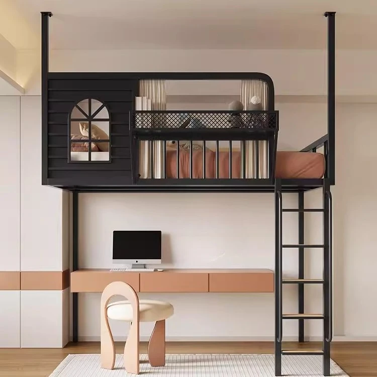 Nordic wrought iron  Elevated  sheet Upper floor Children's small apartment Loft apartment Hanging bed Duplex