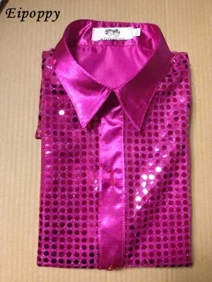 어린이 쇼 셔츠, 반짝이는 스팽글 무대 의상, 댄싱 코러스 셔츠, 남성 쇼