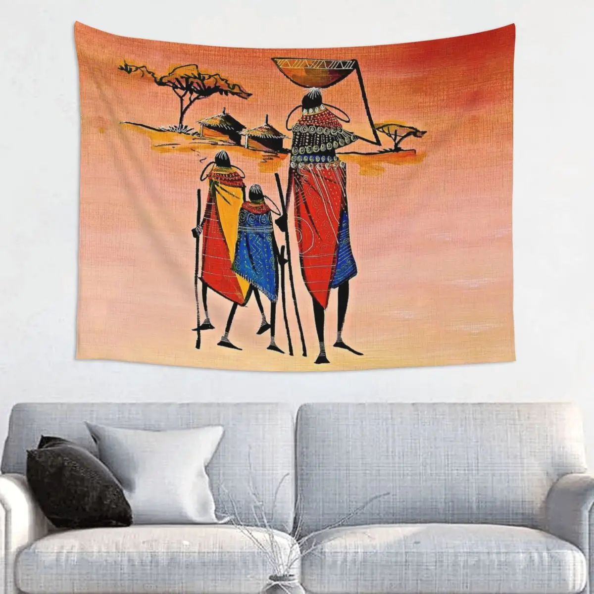 

African Woman Abstract Art Tapestry Wall Hanging for Living Room Hippie Africa Ethnic Style Exotic Tapestries Home Decor