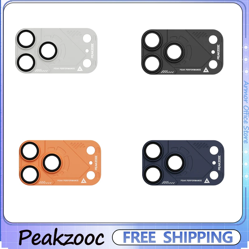 Peakzooc Ultra-HD Anti-Reflective Lens Protector Custom One-piece aluminum alloy lens armor frame for iPhone 17 Pro Max/ 17 Pro