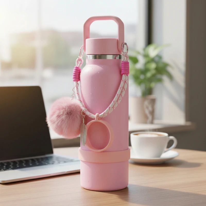 Water Bottle Handle Strap Silicone Water Bottle Hanging Strap Bracket Handheld Hanging Rope Cup Accessories Cup Sleeve