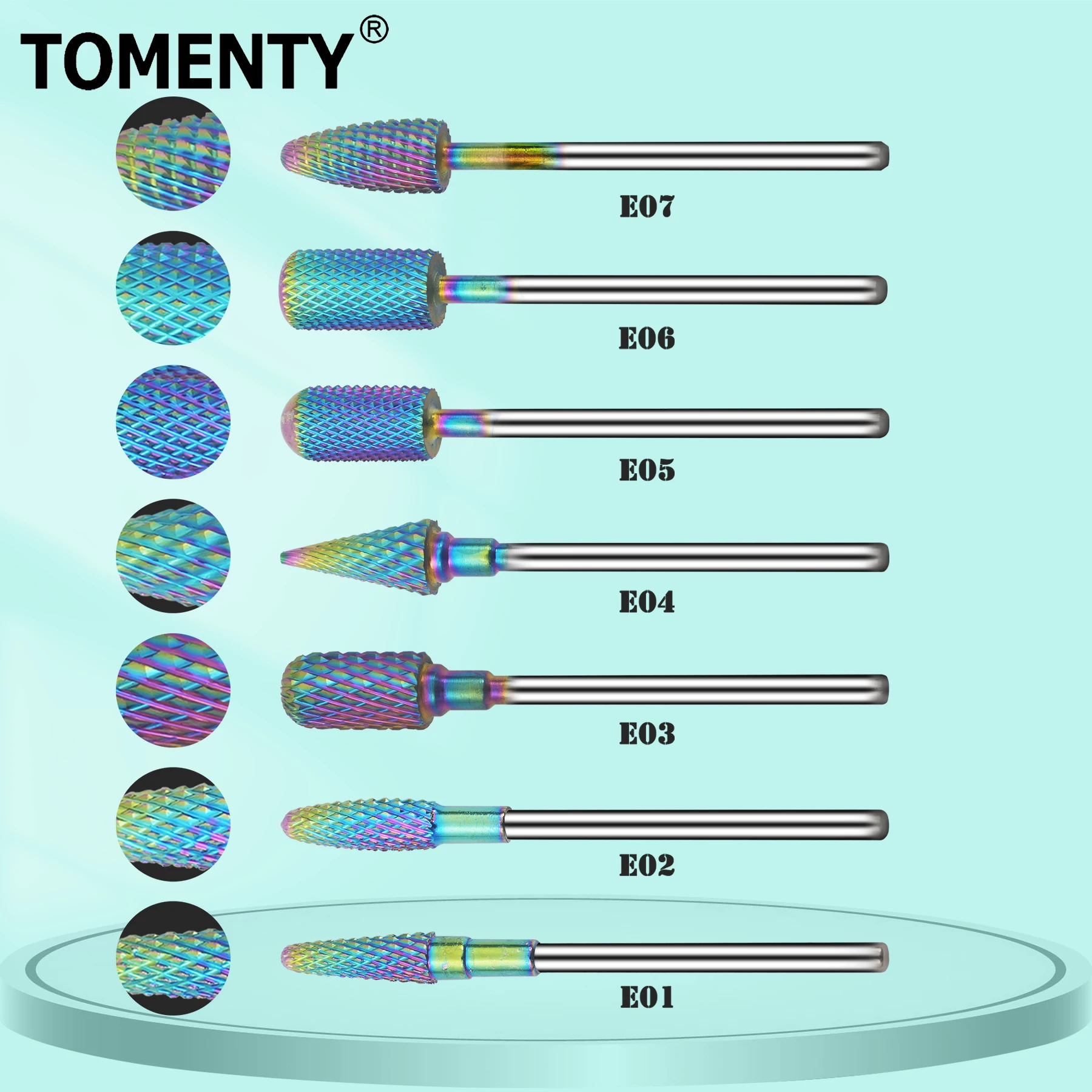TOMENTY Dental Bur 2.35mm Diameter 3/32 Inch Shank Rotary Dental Nail Drill Bit Dental PolishingBurr for Polishing Tools