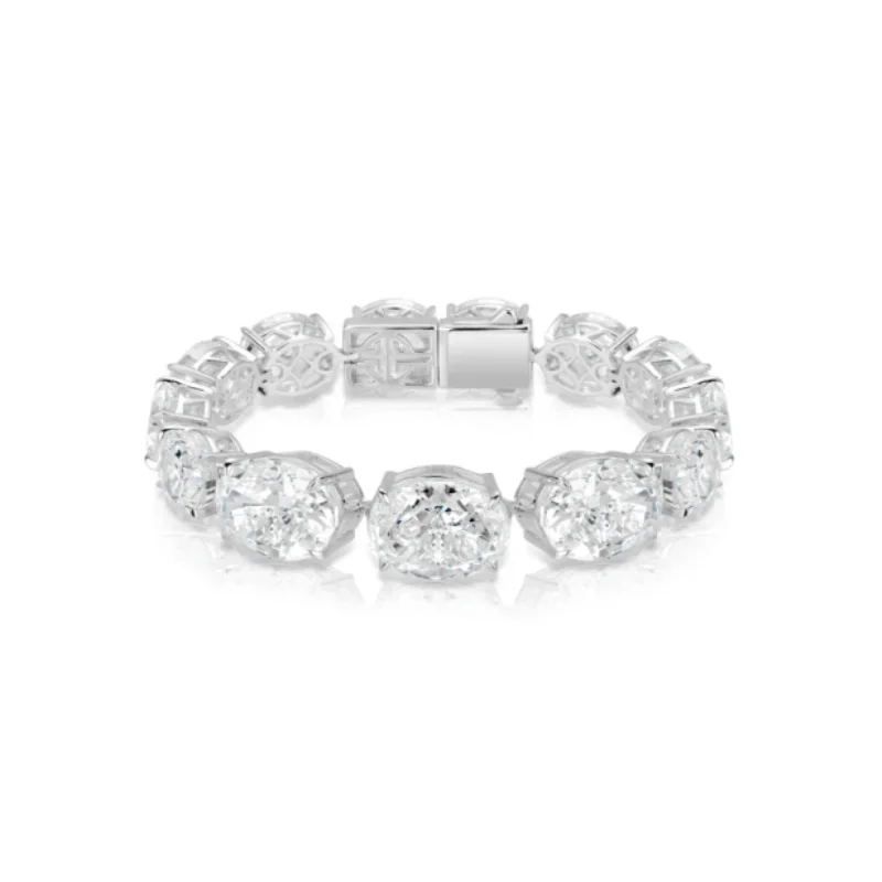 

BELLUX Luxury 925 Sterling Silver Cubic Zirconia Bracelet Sparkling Diamond Tennis Bracelet for Women Elegant Wedding Jewelry