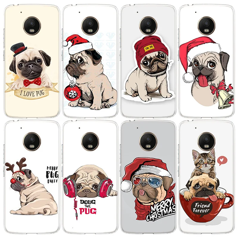 Hip hop Pug Christmas Phone Case For Xiaomi Poco X3 GT X4 NFC M4 M5 M5S X6 X5 Pro 5G M3 Mi F6 F5 F4 F3 F2 F1 TPU Cover Capa