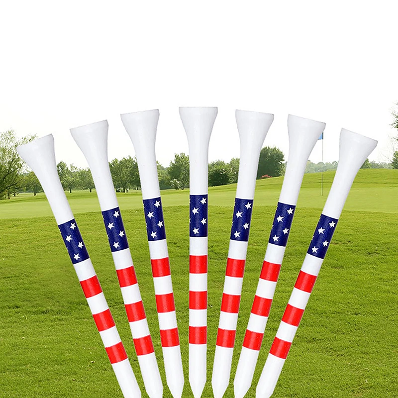 (الصيف6)50 قطعة 70/83 مللي متر طول العلم الأمريكي نمط دائم الخيزران جولف تيز كرة جولف حامل ممارسة الغولف تيز