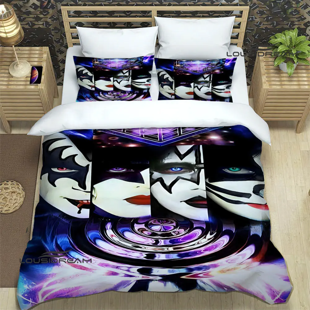 KISS band Printed Bedding Sets exquisite bed supplies set duvet cover bed comforter set bedding set luxury birthday gift