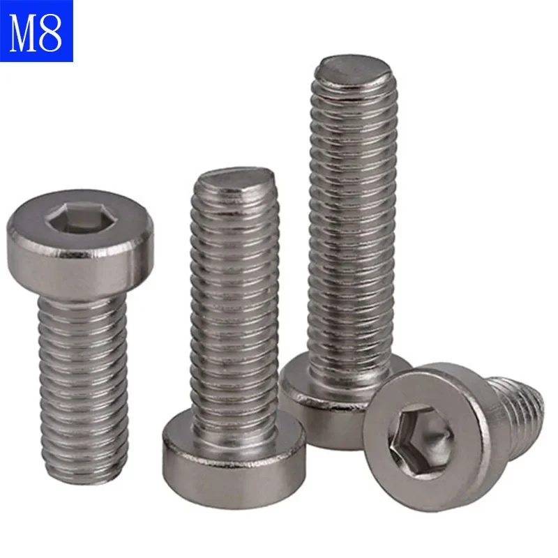 M8 x 1.25 8mm Low Head Allen Bolt Hex Socket Cap Screws A2 -70 304 Stainless Steel DIN 7984