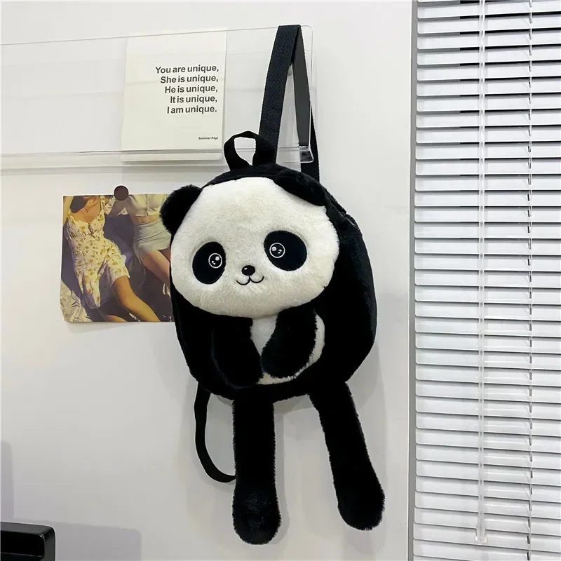 Long Legged Panda Shoulder Bag Cute Cartoon Plush Animal Doll Book Bag Children's Soft Cute Kindergarten Red Panda backpack