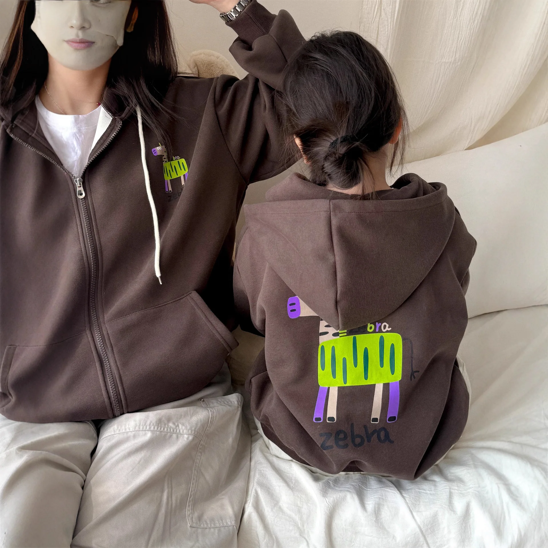 2025 جديد الأسرة مطابقة سترة هود الآباء والأطفال 4-قطعة الزي لطيف طفل رضيع الفتيان الفتيات 1-10 سنوات القطن معطف غير رسمي #4